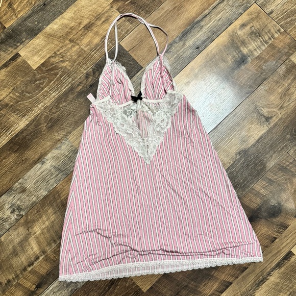 Victoria's Secret Pink and White Striped Lace Chemise - Picture 5 of 8